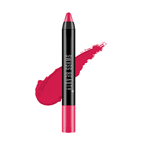 Swiss Beauty 12 Hrs. Stay Matte Crayon Lipstick - Long Lasting & Pigmented, 3 g SB-S18-10 Pink Up 