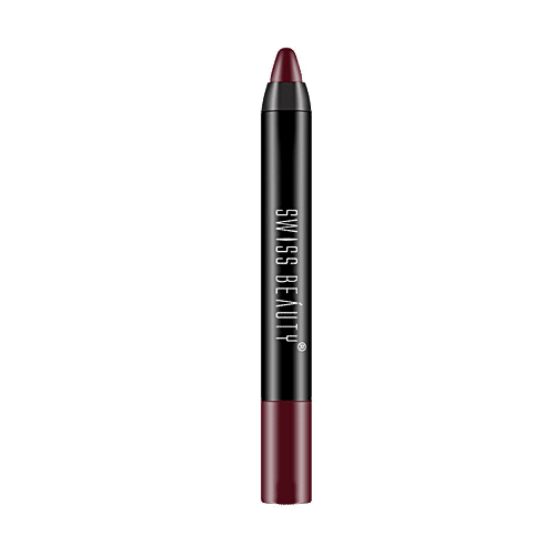 Swiss Beauty 12 Hrs. Stay Matte Crayon Lipstick - Long Lasting & Pigmented, 3 g SB-S18-13 Dynamite Berry 