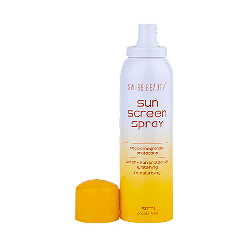 Swiss Beauty Sunscreen Screen Spray SC-90 - Red Pomegranate Protection, Non-Greasy & Cruelty Free, 150 ml  