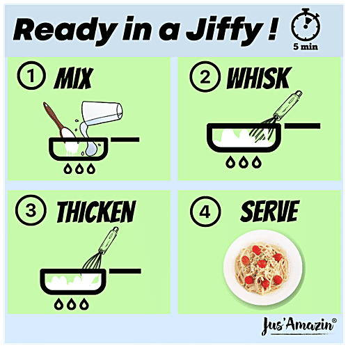 Jus Amazin 5-Minute Pasta Sauce - Creamy Alfredo, 5 Ingredients, 85% Nuts, No Chemicals, 200 g Jar