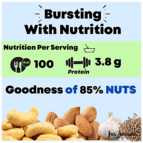 Jus Amazin 5-Minute Pasta Sauce - Creamy Alfredo, 5 Ingredients, 85% Nuts, No Chemicals, 200 g Jar