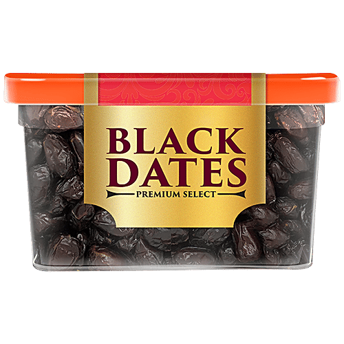 Manna Premium Black Dates - Natural, Rich In Dietary Fibre & Iron, 400 g  