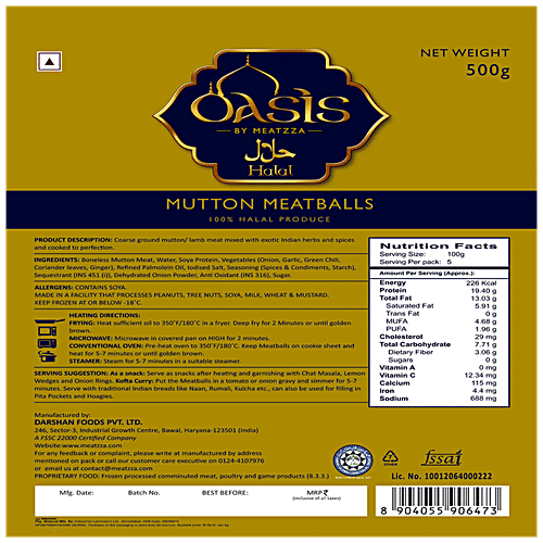 Oasis Mutton Meatballs, 500 g  