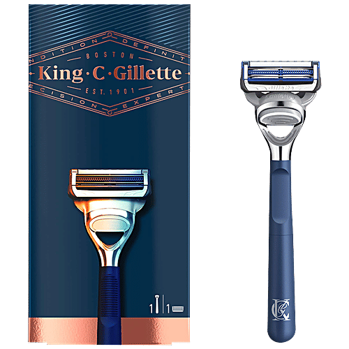 King C. Gillette Men's Neck Razor - With Built In Precision Trimmer For Shaping, Sensitive Skin, 1 pc  