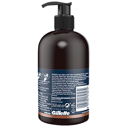 King C. Gillette Men's Beard & Face Wash - With Coconut Water, Refreshing, 350 ml  