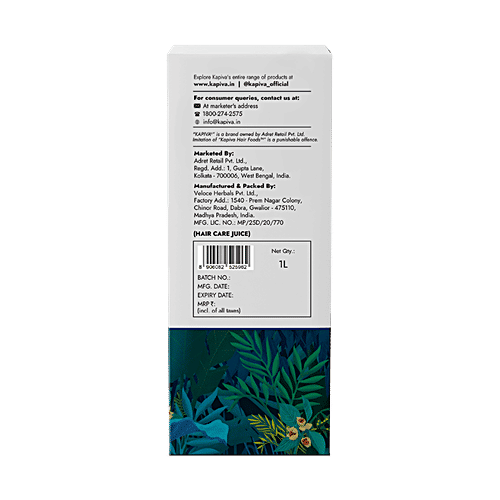 Kapiva Hair Care Juice - With Amla, Noni, Bhringraj & Ashwagandha, For Nourishment, 1 L  