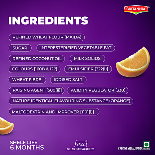 Britannia Treat Rich Creme Orange Flavoured Wafers, 55 g