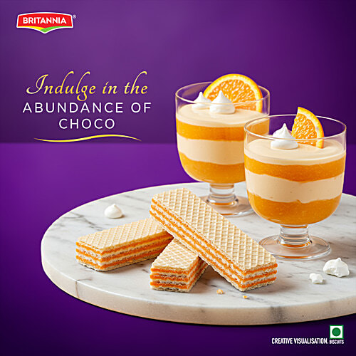 Britannia Treat Rich Creme Orange Flavoured Wafers, 55 g