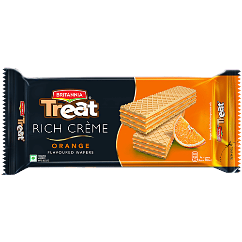 Britannia Treat Rich Creme Orange Flavoured Wafers, 55 g