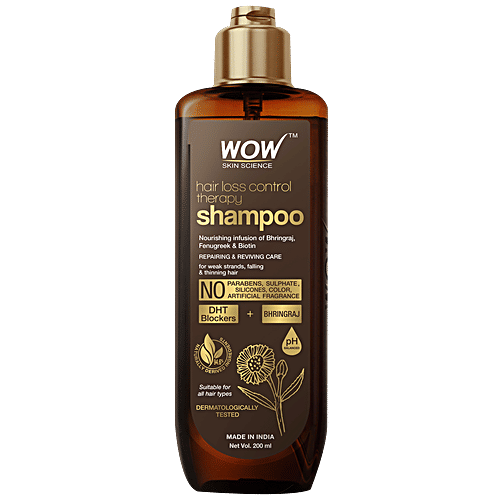 Wow Skin Science Hair Loss Control Therapy Shampoo - Repairing & Reviving Care, pH Balanced, 200 ml  