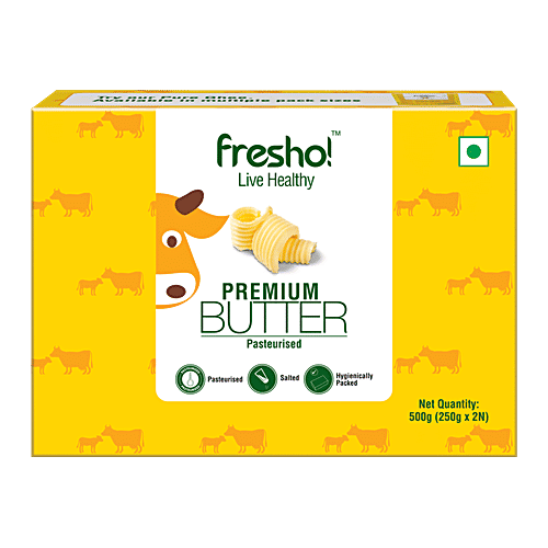 fresho! Premium Butter - Pasteurised, 500 g Mono Carton
