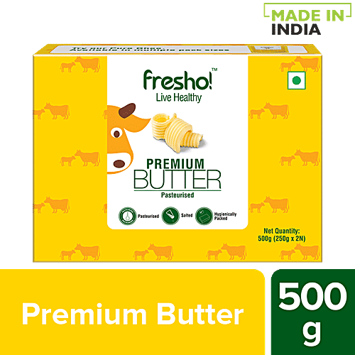 fresho! Premium Butter - Pasteurised, 500 g Mono Carton