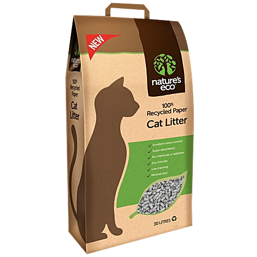 nature's eco Cat Litter - With Recycled Paper & Odour Control, 30 L  
