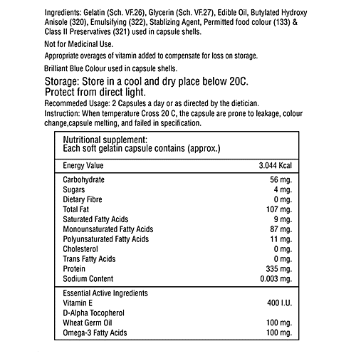 Buy Dr. Morepen DailyE Capsules/Softgels Natural Vitamin E, Omega3