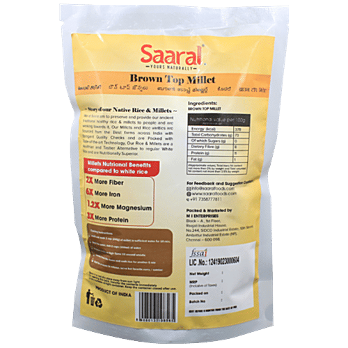 Buy SAARAL Native Rice & Millets Browntop Millet, Rich In Fibre