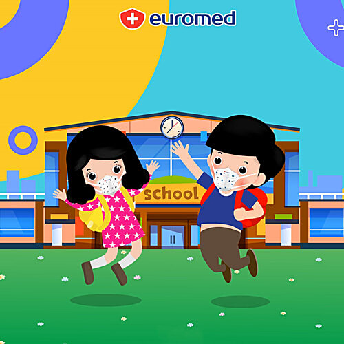 Euromed Kids N95 Mask - With 5 Layer Filtration Technology, Paw, 1 pc