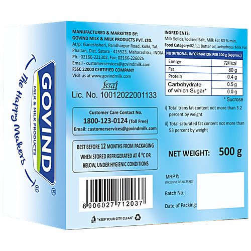 Govind Table Butter, 500 g  