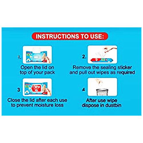 Niine  Niine  Baby Wipes - Cottony Soft, Enriched With Aloe Vera & Vi, 72 pcs  