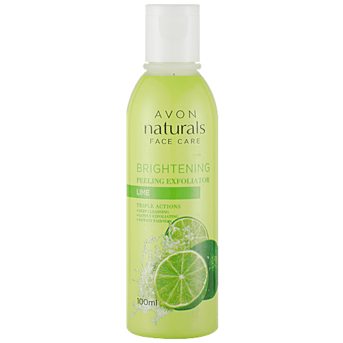 Avon Naturals Face Care Brightening Peeling Exfoliator - Lime, Cleans Impurities & Dirt, 100 ml  