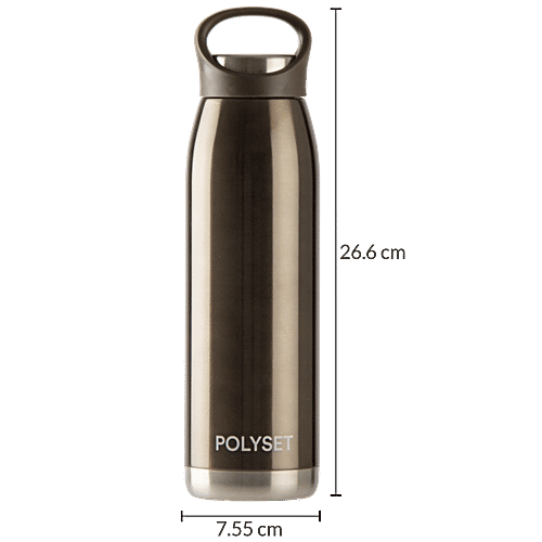 Polyset Rocky Stainless Steel Double Walled Vacuum Insulated Bottle - Gold, 660 ml  