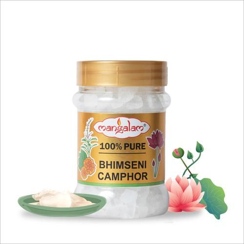 Mangalam Pure Bhimseni Camphor - Leaves No Residue, Purifies Ambience, For Pooja, Aromatherapy, 100 g Jar 