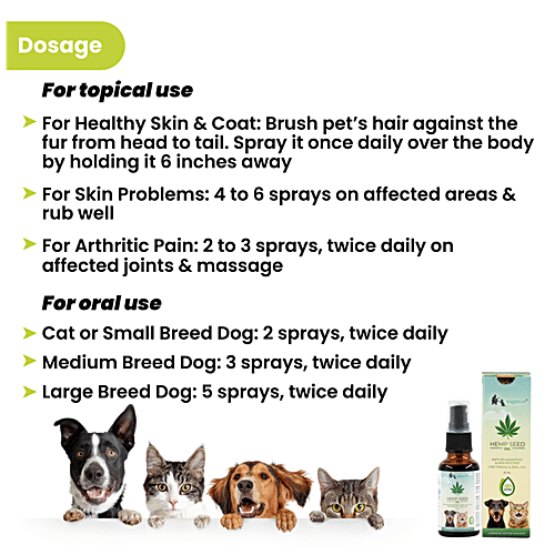 Wiggles.in Hemp Seed Oil - For Dogs & Cats, Pain Anxiety Relief, Joint Support, Massage, 30 ml  