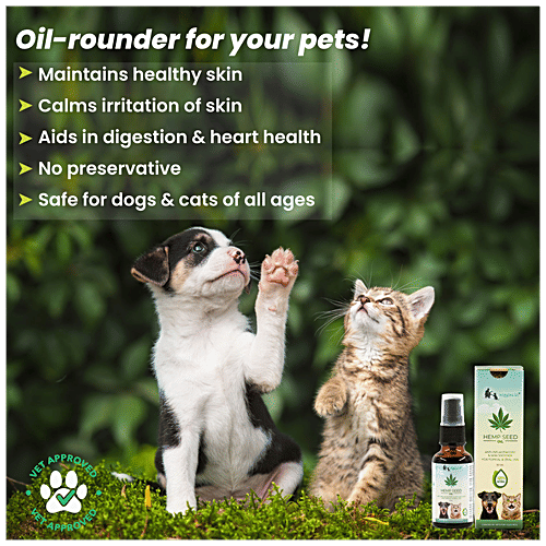 Wiggles.in Hemp Seed Oil - For Dogs & Cats, Pain Anxiety Relief, Joint Support, Massage, 30 ml  