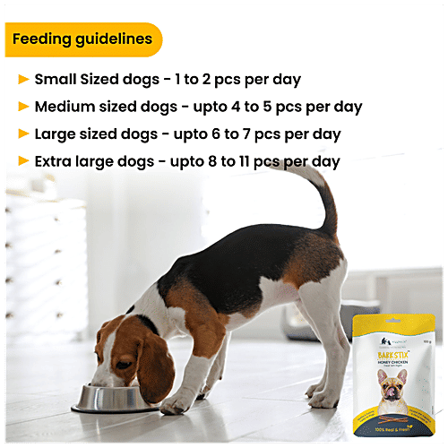 Wiggles.in Barkstix - Chew Sticks, Dog Treats, For Training Adult Puppies, Honey Chicken, 100 g  