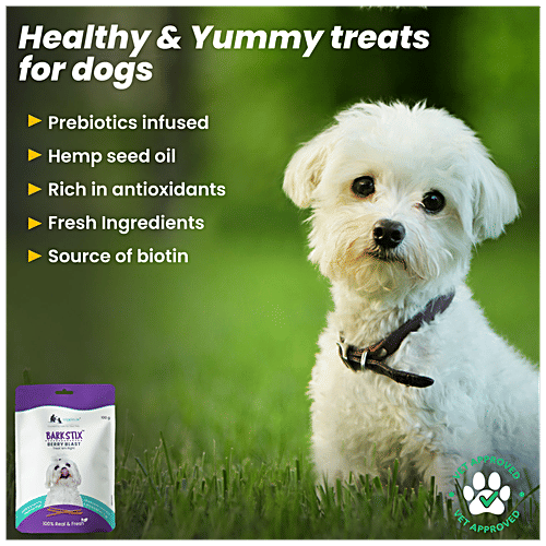 Wiggles.in Barkstix - Soft Chew Sticks, Dog Treats, For Training, Supports Hip, Joint, Skin & Coat, 100 g