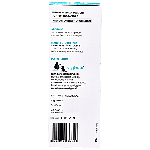 Wiggles.in Pet PAWerful Calcium Phosphorus Syrup - Supplement For Dogs & Cats, Bones Support, 200 ml  