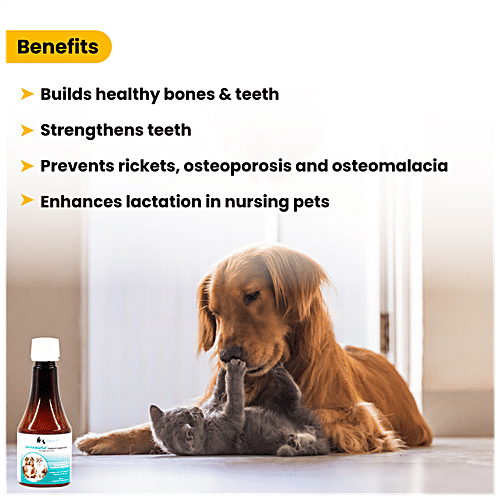 Wiggles.in Pet PAWerful Calcium Phosphorus Syrup - Supplement For Dogs & Cats, Bones Support, 200 ml  