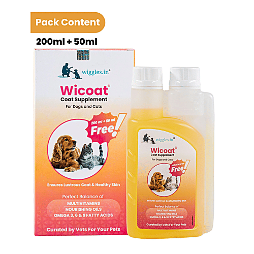 Buy Wiggles.in Wicoat Skin Coat Supplement Syrup, For Dogs & Cats