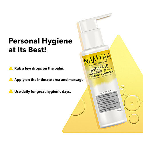 Namyaa Natural Skincare Intimate Lightening Serum - With Haldi & Chandan, Helps With Spots, 100 ml  