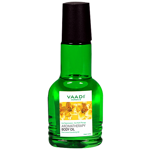 Vaadi Aromatherapy Body Oil - Pure Lemon Grass & Lily, For Anti-Pigmentation & Marks, 110 ml