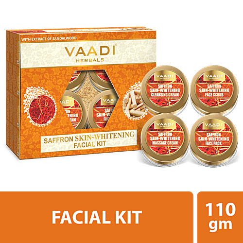 Vaadi Saffron Skin-Whitening Facial Kit - With Sandalwood Extract, Improves Complexion, 70 g