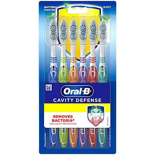 Oral-B Bacteria Fighter Cavity Defense Tooth Brush, 6 pcs
