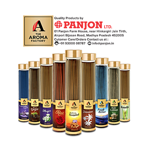 The Aroma Factory Incense Sticks/Agarbatti - Sandalwood, Made With 0% Charcoal, 100 g Bottle