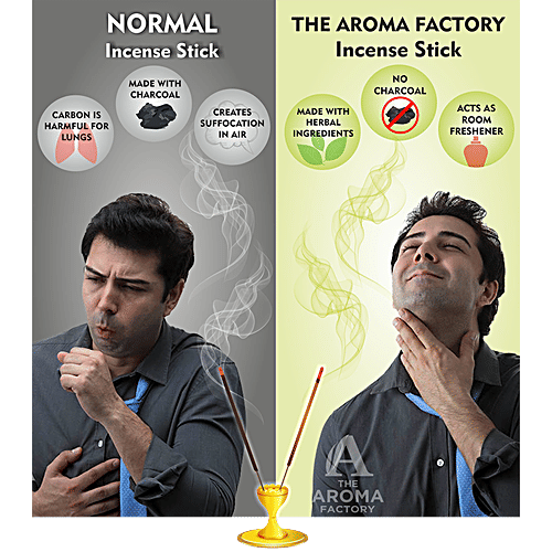 The Aroma Factory Incense Sticks/Agarbatti - 3 In 1 Luxury Perfumes, Made With 0% Charcoal, 100 g Bottle