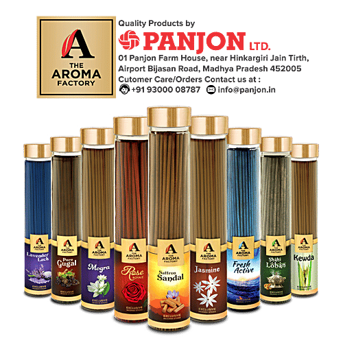 The Aroma Factory Incense Sticks/Agarbatti - Patchouli, Made With 0% Charcoal, 100 g Bottle