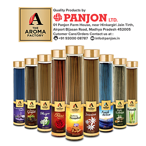 The Aroma Factory Incense Sticks/Agarbatti - Jasmine, Made With 0% Charcoal, 100 g Bottle