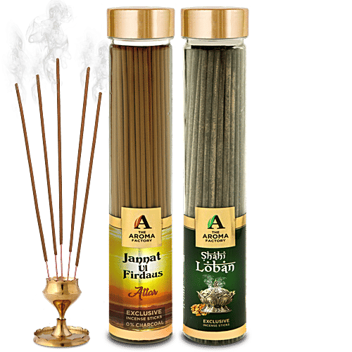 Buy The Aroma Factory Incense Sticks/Agarbatti Assorted Flavours, Made With 0 Charcoal Online