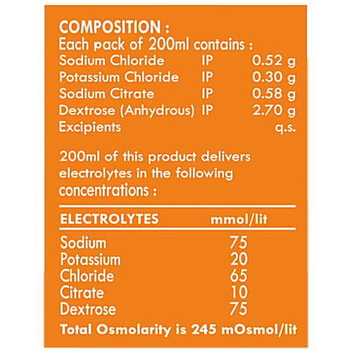 Dr. Morepen Premium ORS Drink With Electrolytes - For Instant Hydration, Orange, 200 ml  