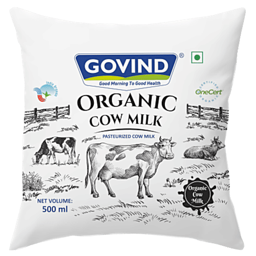 Buy Govind Organic Pasteurised Cow Milk Antibiotic & Toxin Free