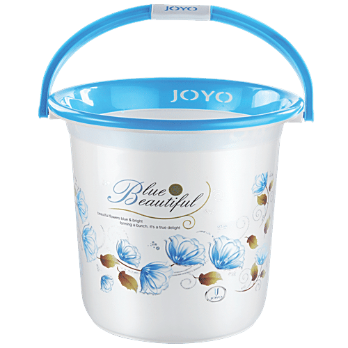 Joyo Better Home Printed Plastic Bathroom Bucket - Blue, Highly Durable & Long-Lasting, 28 L