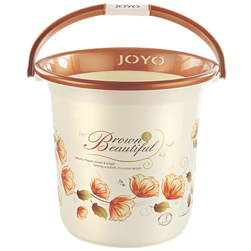 Buy JOYO Better Home Printed Plastic Bathroom Bucket Brown, Highly