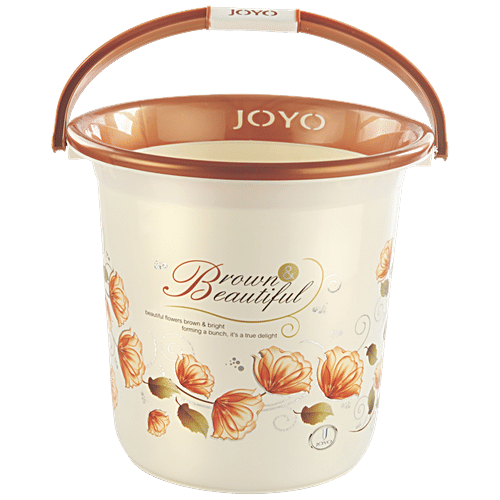 Joyo Better Home Printed Plastic Bathroom Bucket - Brown, Highly Durable & Long-Lasting, 28 L