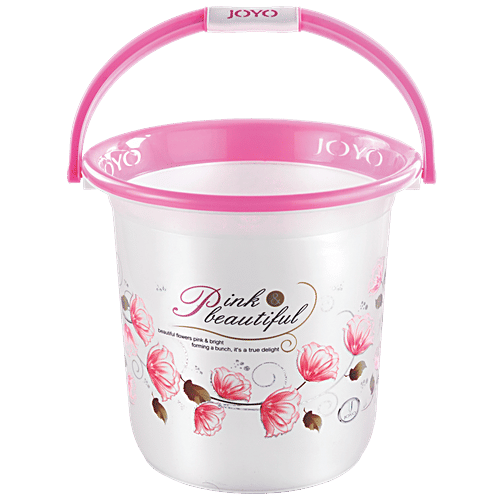 Joyo Better Home Printed Plastic Bathroom Bucket - Pink, Highly Durable & Long-Lasting, 28 L  