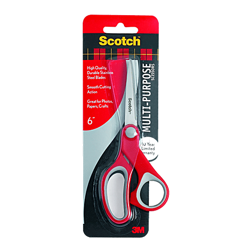 Scotch Multi-Purpose Scissors - With Stainless Steel Blades, High Quality, Smooth Cutting Action, 1 pc Stainless Steel Blades
Smooth Cutting Action
Great for Photos, Papers, Crafts