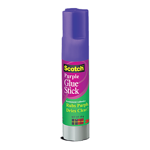 Buy Scotch Permanent Adhesive Glue Stick Purple, For Paper & Fabric