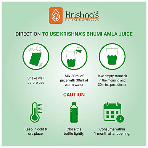 Krishnas Bhumi Amla Juice - Supports Liver, 500 ml  